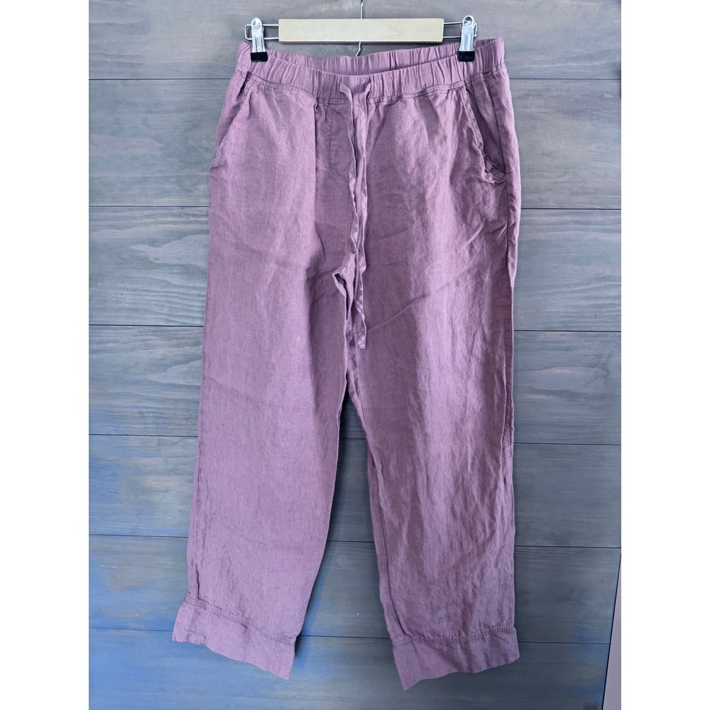 Parachute Linen Pants Clay Pink Women's Drawstring Waist Straight Leg Loungewear